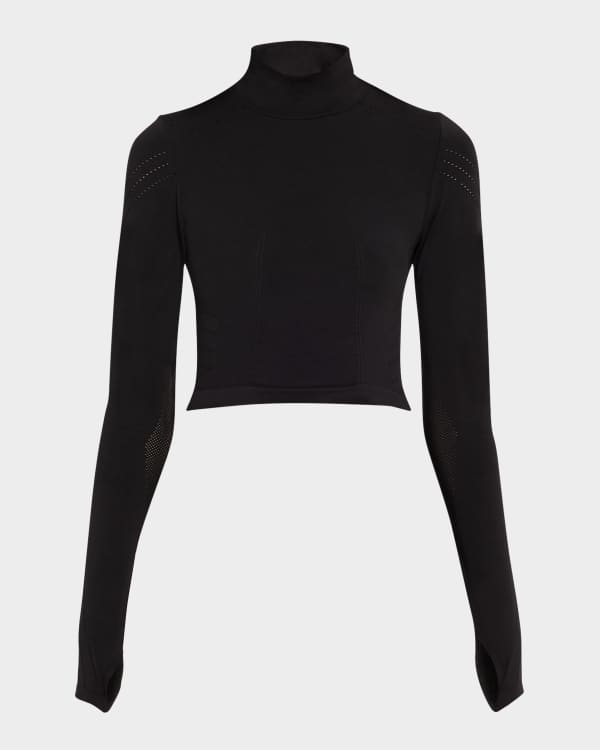 ★★Adairs★★ Long sleeve crop jersey black IT9707 CLOTHING - Long Sleeve Cropped Jersey - Black | adidas Oman