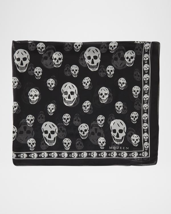 McQueen Leopard Skull Silk Scarf | Neiman Marcus