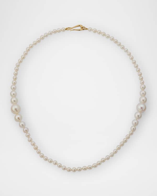 【MIZUKI】14k Akoya Pearl Necklace with Diamond Dangle Mizuki 14k Akoya Pearl Necklace with Drilled Diamond Dangle