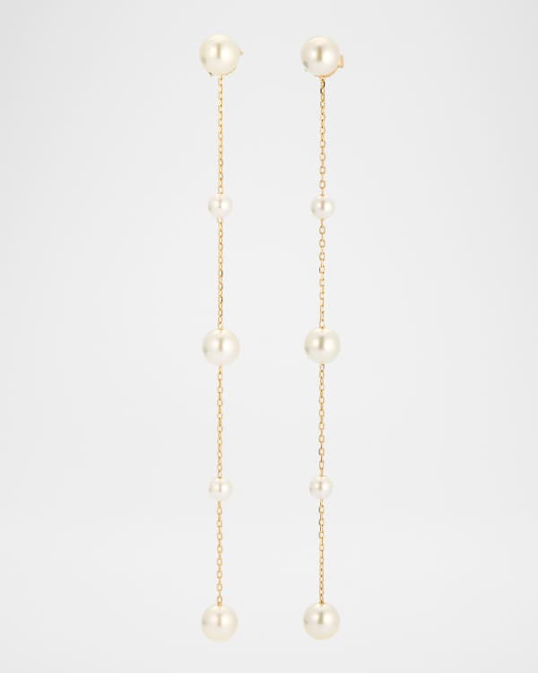 MIZUKI☆18K Yellow Gold Pearl And Diamond Stud Earrings Mizuki 14ct Gold Medium Pearl and Diamond Stud Earrings