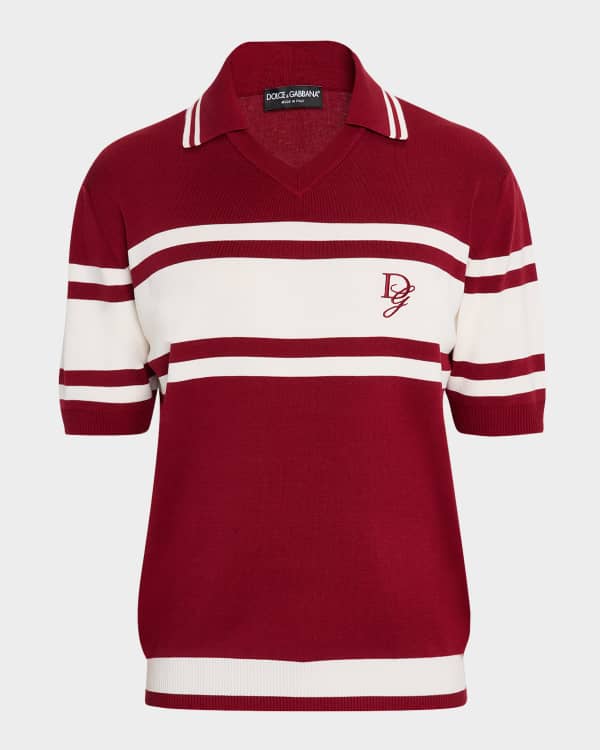 Dolce&Gabbana Men's DG Jacquard Silk Polo Shirt | Neiman Marcus