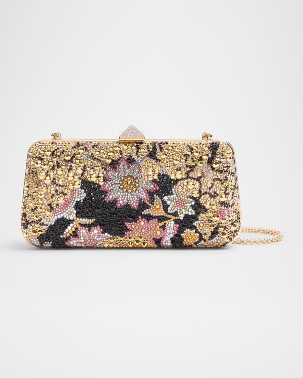 Valentino Garavani Loco VLOGO Moire Floral Satin Clutch Bag