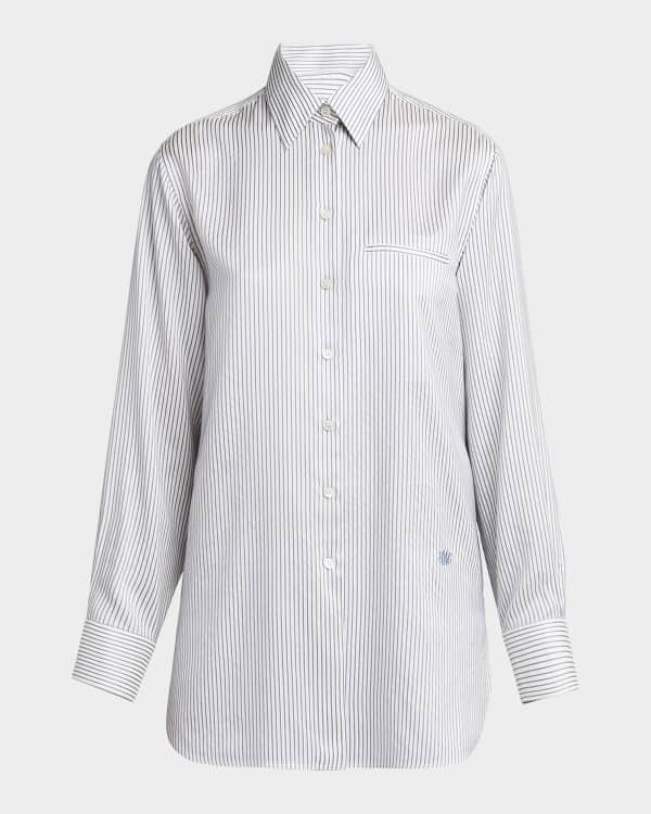 Sleeveless Silk Button Down Shirt