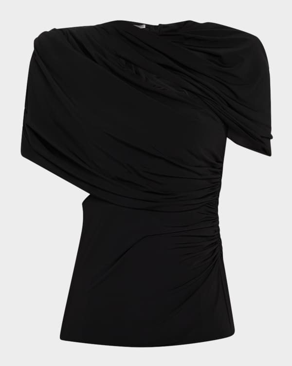 Dries Van Noten Celido Asymmetric Wrap Shirt | Neiman Marcus