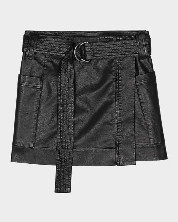 FRAME Quilted Leather Mini Skirt | Neiman Marcus