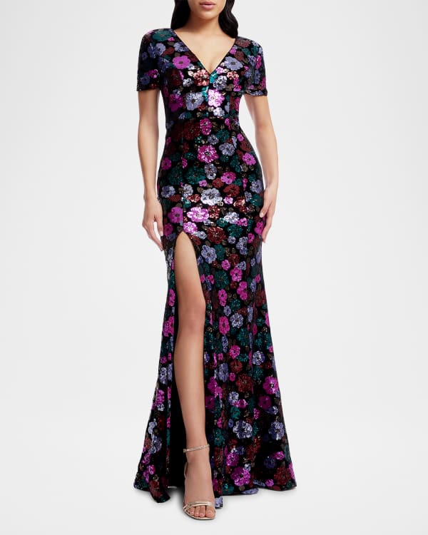 Carmen marc valvo 3d floral mermaid gown sales