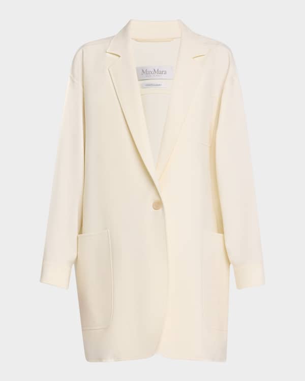 Max Mara Potente Double-Breasted Corduroy Wool Blazer
