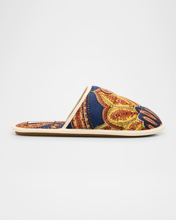 Valentino Garavani Men's Toile Iconographe Clogs | Neiman Marcus