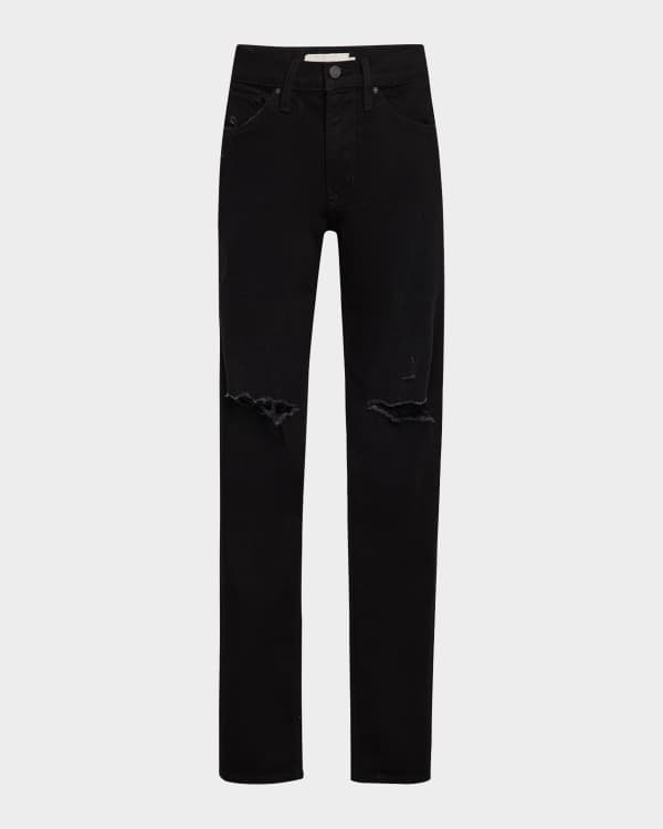 【U LAN】Zach Black Damage Wide Denim Hudson Men's Zack Destroyed Skinny Jeans | Neiman Marcus