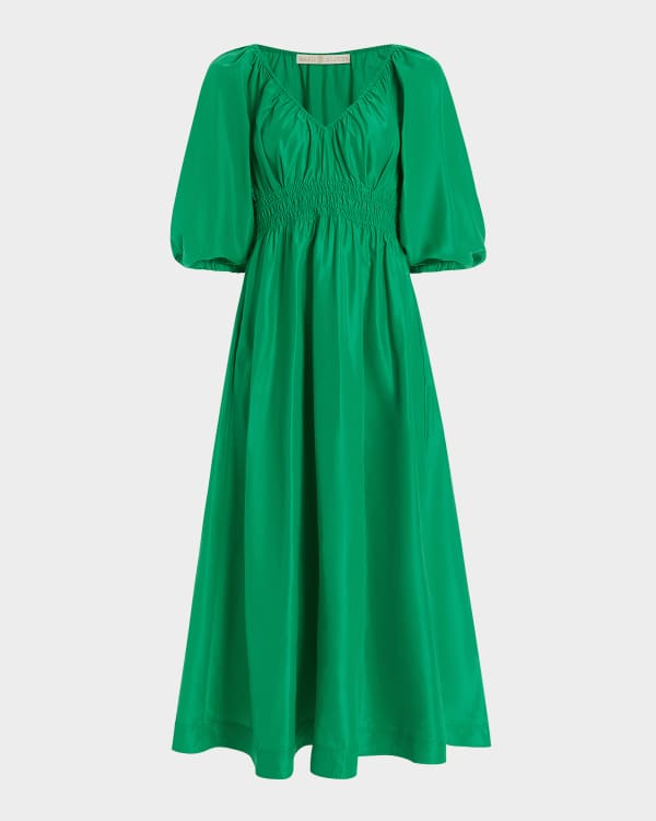 Bell-Sleeve Chevron Maxi Dress ...