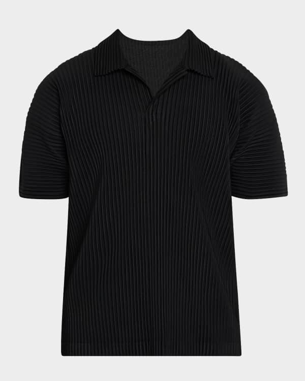Homme Plisse Issey Miyake Men's Solid Pleated Polo Shirt | Neiman Marcus