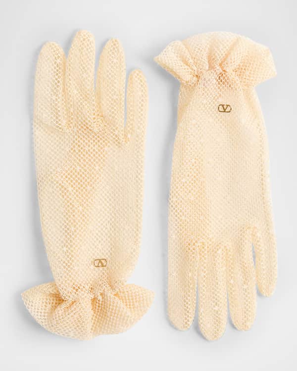 Max Mara Ombrato Teddy Mittens | Neiman Marcus