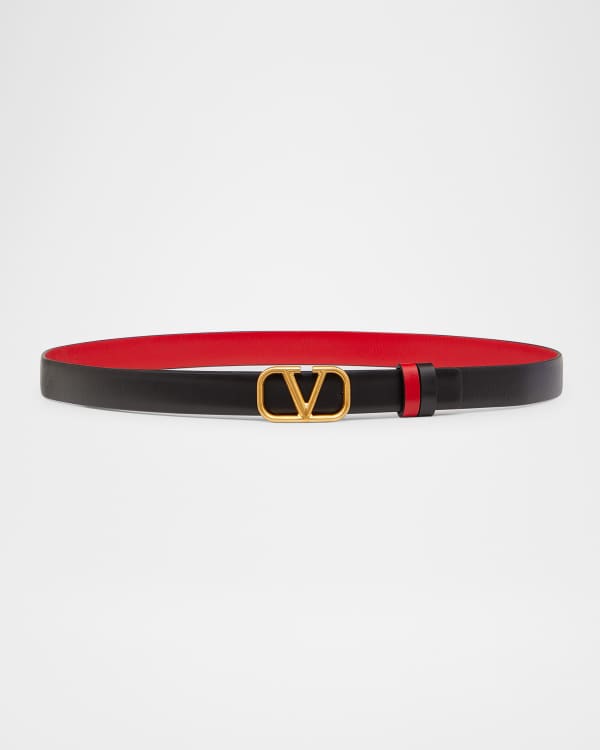Valentino Garavani VLogo Wide Box Leather Belt, 70mm