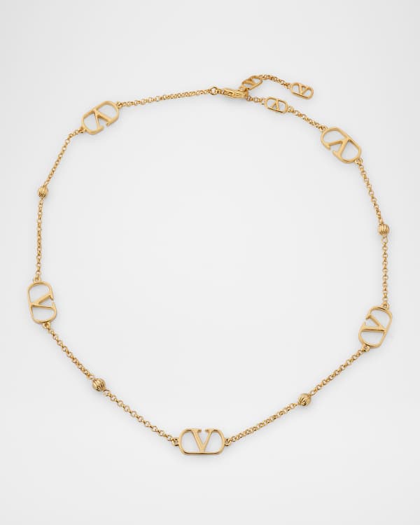 Valentino Garavani VLOGO Ovalette Akoya Pearl Necklace