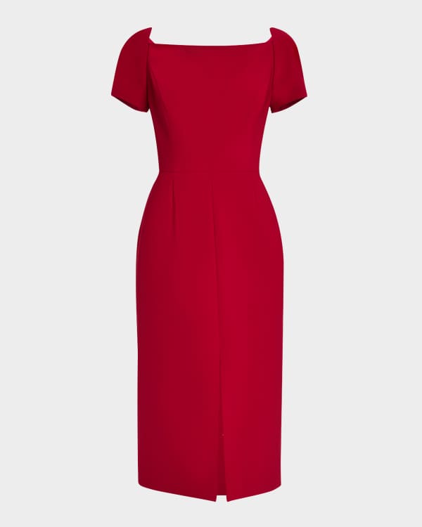 Elie Saab Belted Gabardine Midi Utility Dress | Neiman Marcus