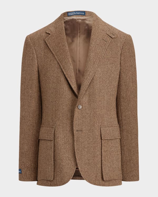 Polo Ralph Lauren Men's Tick-Weave Harris Tweed Jacket | Neiman Marcus