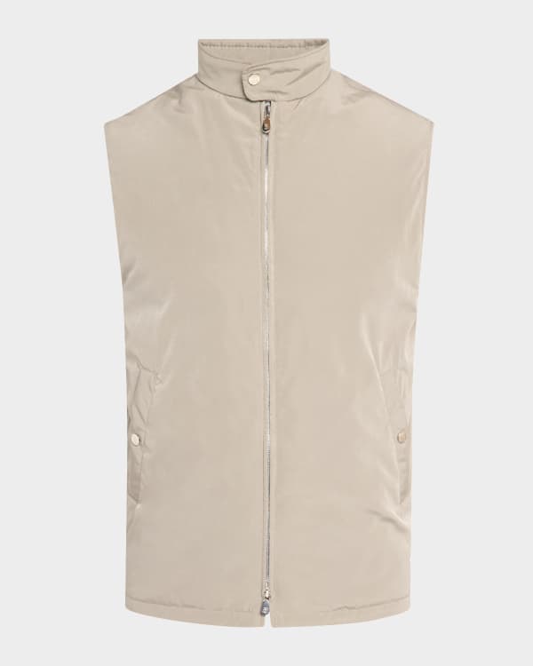 ZEGNA Men's Suede Down-Filled Vest | Neiman Marcus