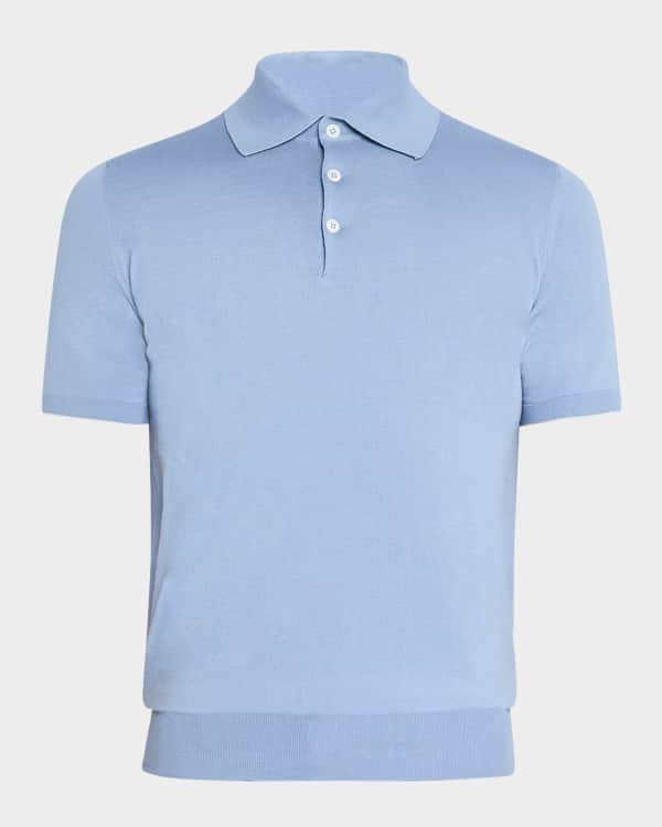 Brunello Cucinelli Men's Cotton-Linen Polo Shirt | Neiman Marcus