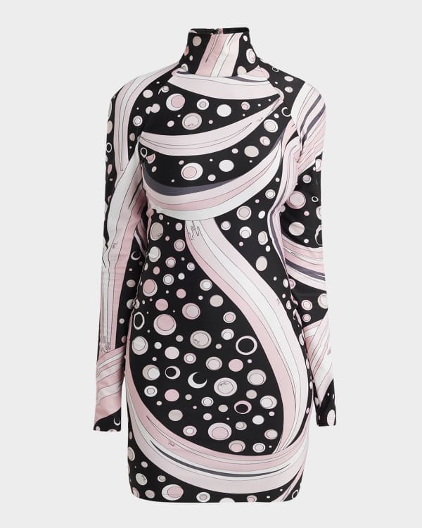 Emilio Pucci Abstract-Print Sleeveless Mini Shift Dress | Neiman Marcus