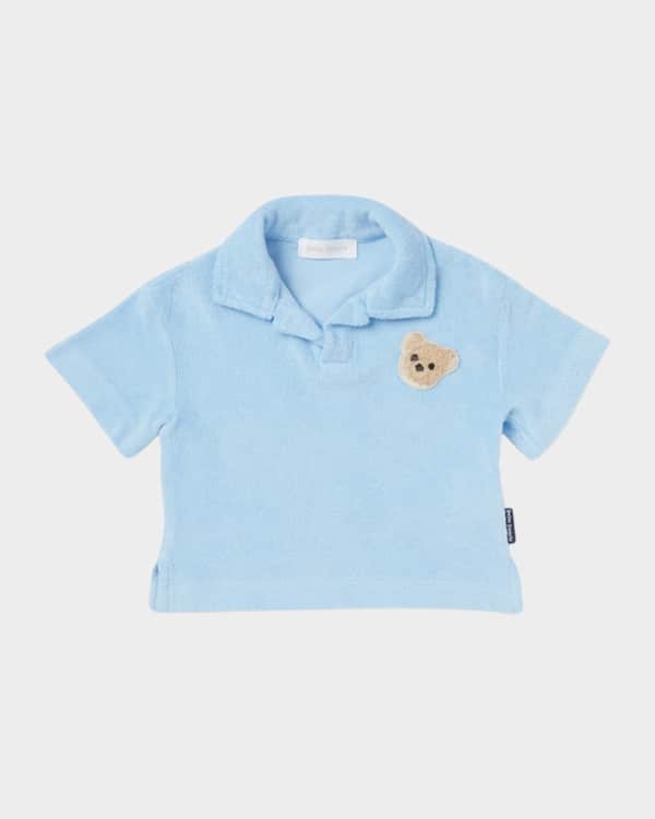 Boy's Striped-Trim Logo-Print Chambray Jacket, Size 3M-3