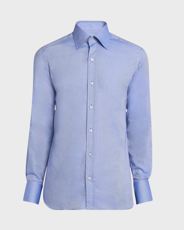 TOM FORD Men's Silk Twill Slim-Fit Dress Shirt | Neiman Marcus