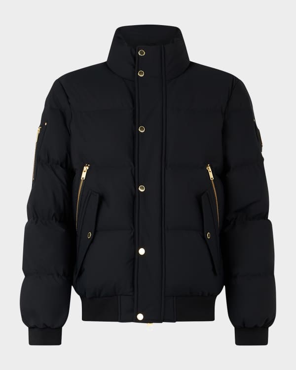 Moose Knuckles Men's Ballistic Bomber Jacket w/ Fur Trim | Neiman Marcus