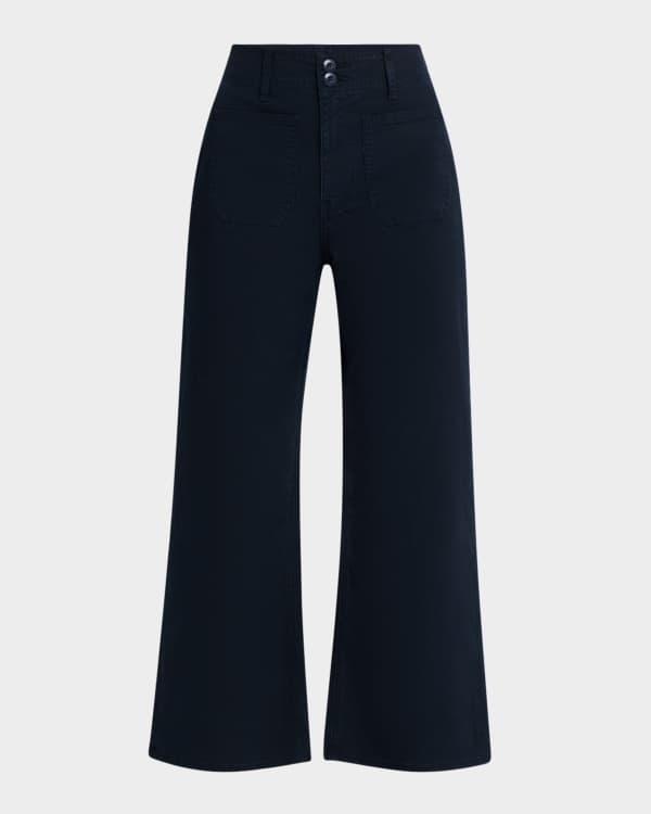 Nili Lotan Leon Wide-Leg Brushed Stretch Cotton Boy Pants