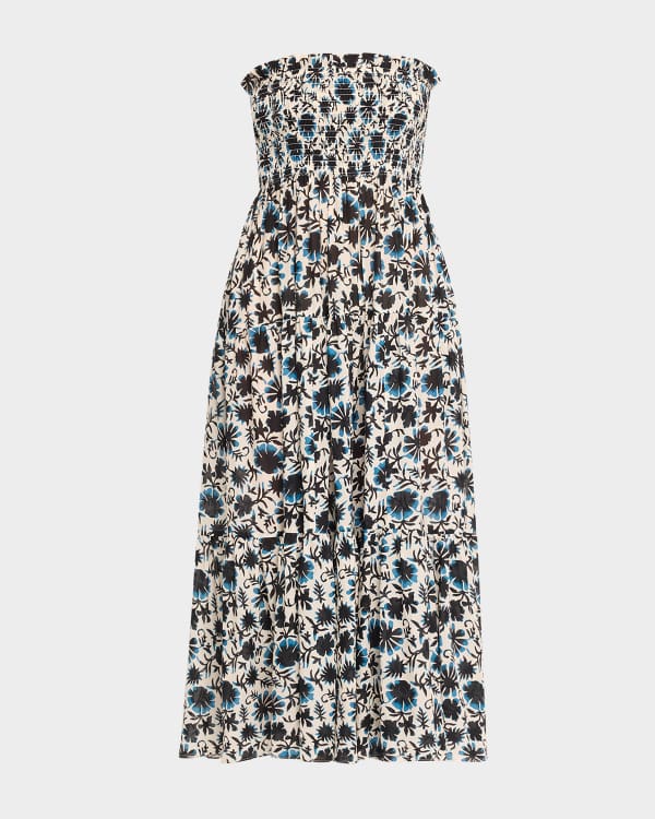 Ulla Johnson Coretta Floral Print Sleeveless Ruffle Dress Neiman Marcus