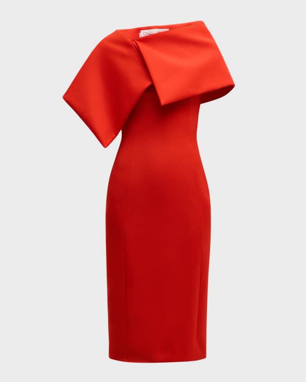 Oscar de la Renta Guipure Lace Midi Dress | Neiman Marcus