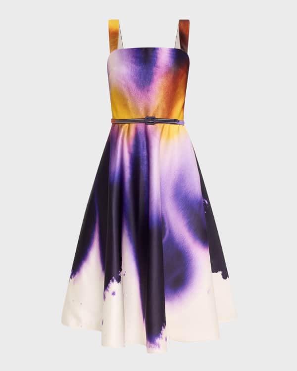Oscar de la Renta Floral Applique Lilac Jacquard Sleeveless Oscar de la Renta Floral Applique Lilac Jacquard Sleeveless