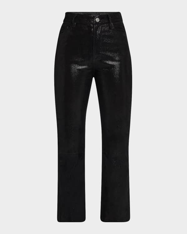 FRAME Le Crop Mini Boot Leather Pants Neiman Marcus