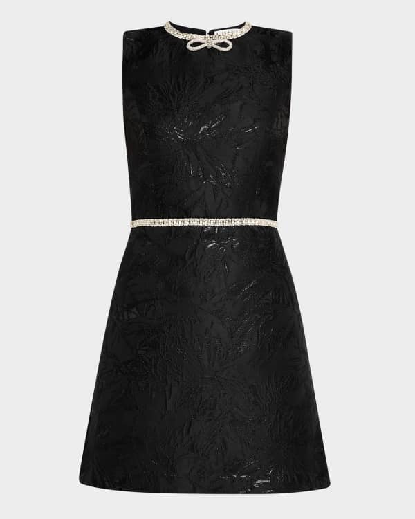 Alice + Olivia Trevor Mixed Media Mini Dress | Neiman Marcus