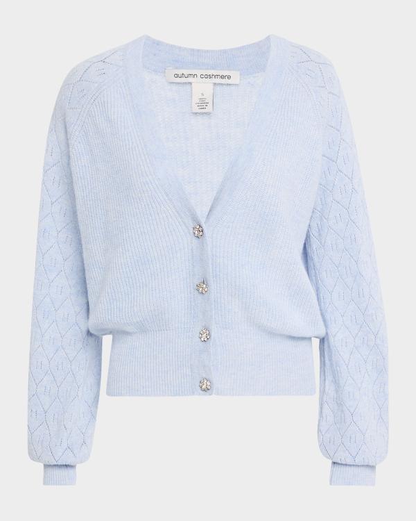 AUTUMN CASHMERE CARDIGAN W/LACE TRIM main image 0