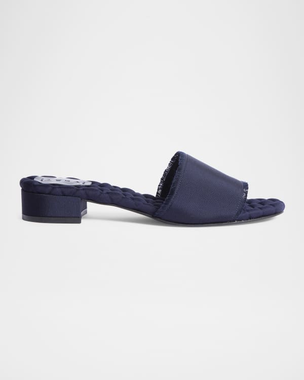Loeffler Randall Emilia Pleated Knot Slide Sandals Neiman Marcus