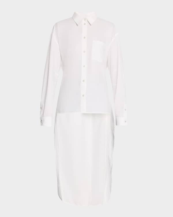 EJC Sequin Button Front High-Low Shirt Dress