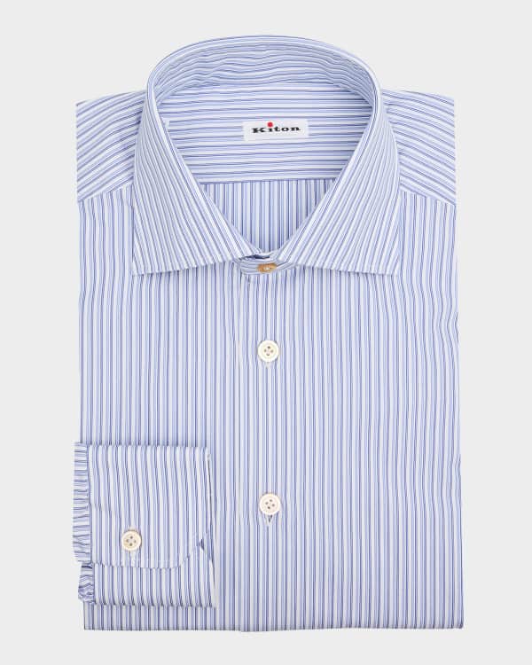 Charvet stripe ドレスシャツ Charvet - Light Blue Stripe Cotton Dress Shirt | Mitchell Stores