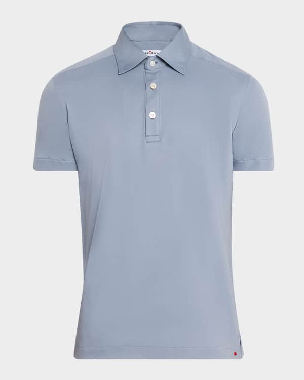 Tシャツ・カットソー KITON Men Polo Shirts UMC012K06R4911007 Blue Kiton Navy Blue Shirt-Style Polo Shirt - Blue