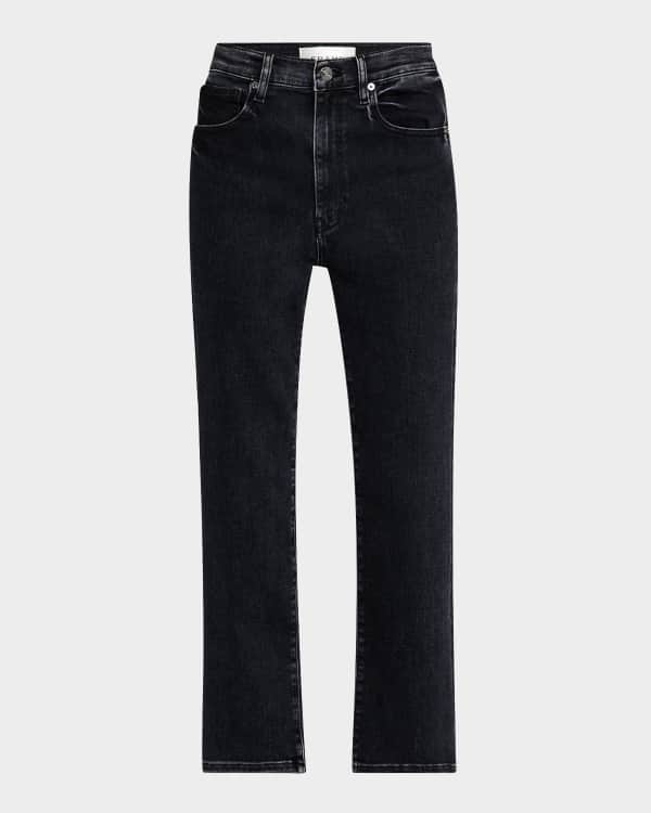 FRAME Le High Straight Metallic Coated Jeans Neiman Marcus