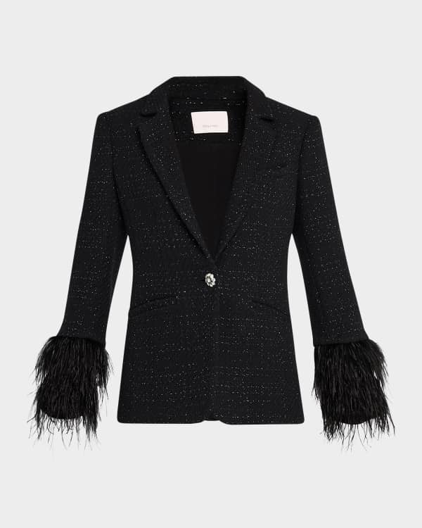 Cinq a sept feather jacket deals
