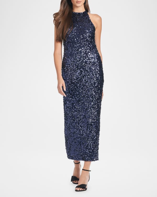 Sachin Babi Strapless Floral Jacquard Column Gown Neiman Marcus