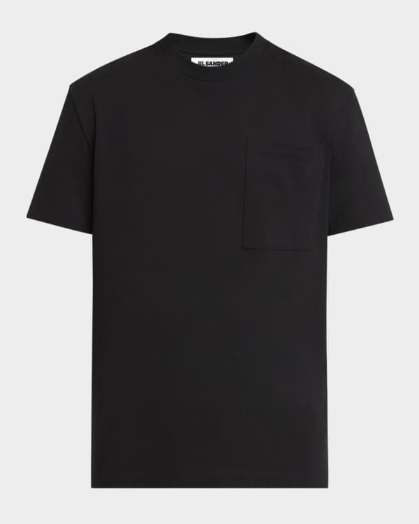Maison Margiela Men's Resin Garment-Dyed Logo Oversized Tee