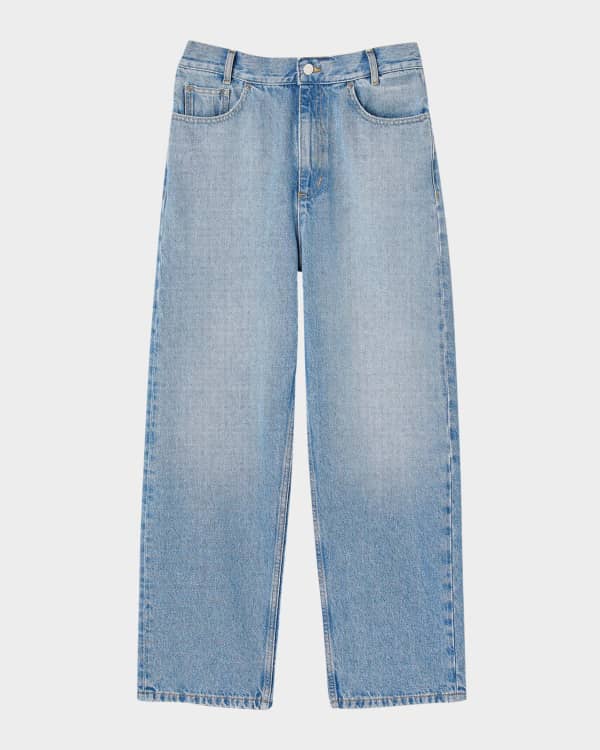 Jean Paul Gaultier Screen-Printed Logo Pockets Straight-Leg Denim Pants |  Neiman Marcus