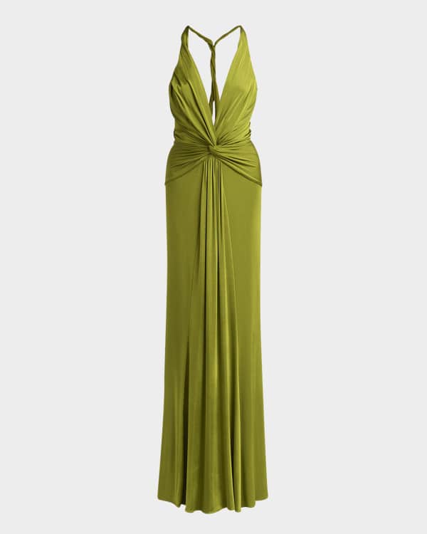 Dries Van Noten Diria Short-Sleeve Silk Maxi Dress | Neiman