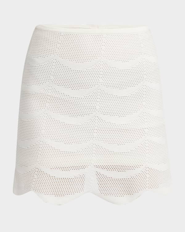 Zimmermann Crush Crystal Scalloped Mini Skirt | Neiman Marcus