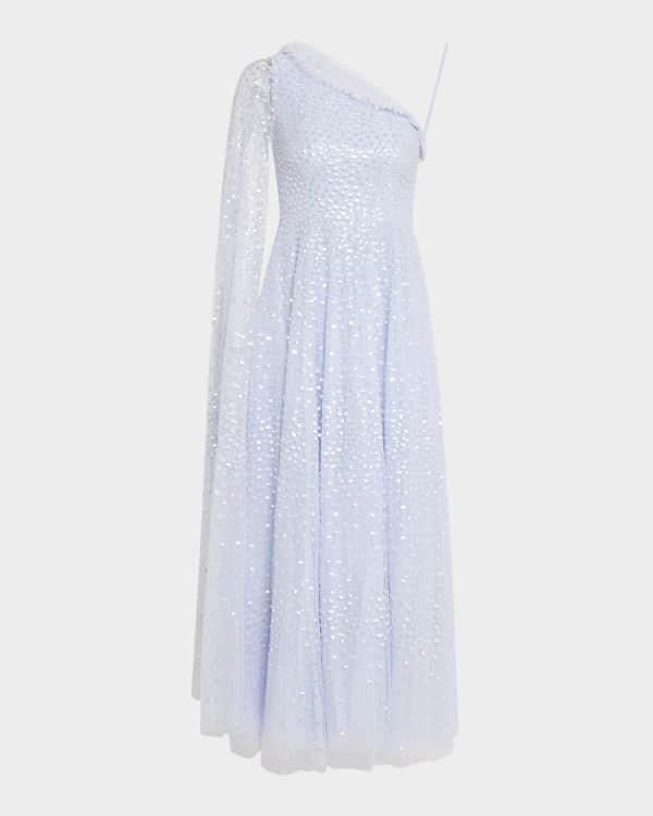 Leila Sequin Dot Tulle Ankle Gown