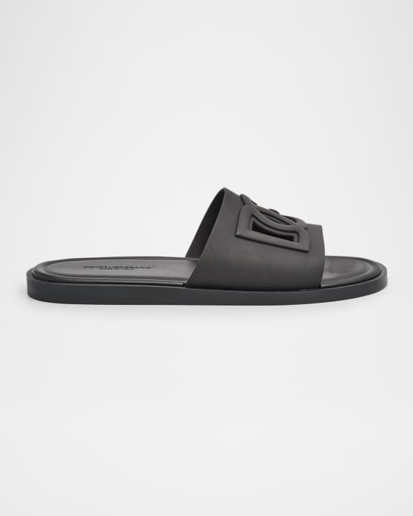 Versace Jeans Couture Men's Strappy Logo Slide Sandals