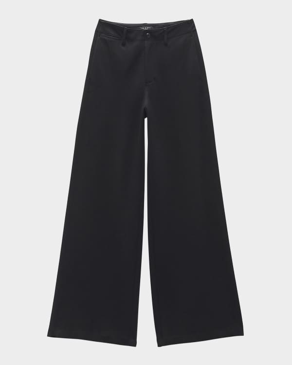【関税込み】rag & bone ブラック Tasha Ponte トラウザーズ rag & bone Tasha Ponte High-Rise Straight-Leg Pants | Saks