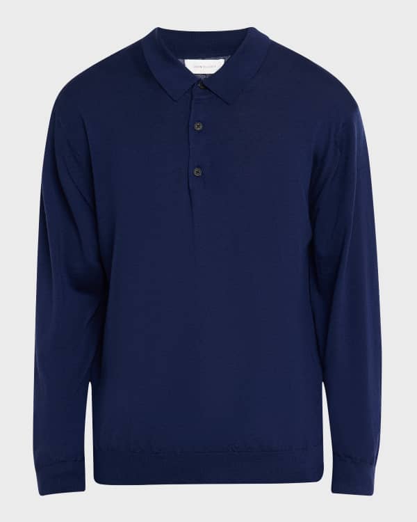 Homme Plisse Issey Miyake Men's Solid Pleated Polo Shirt | Neiman Marcus