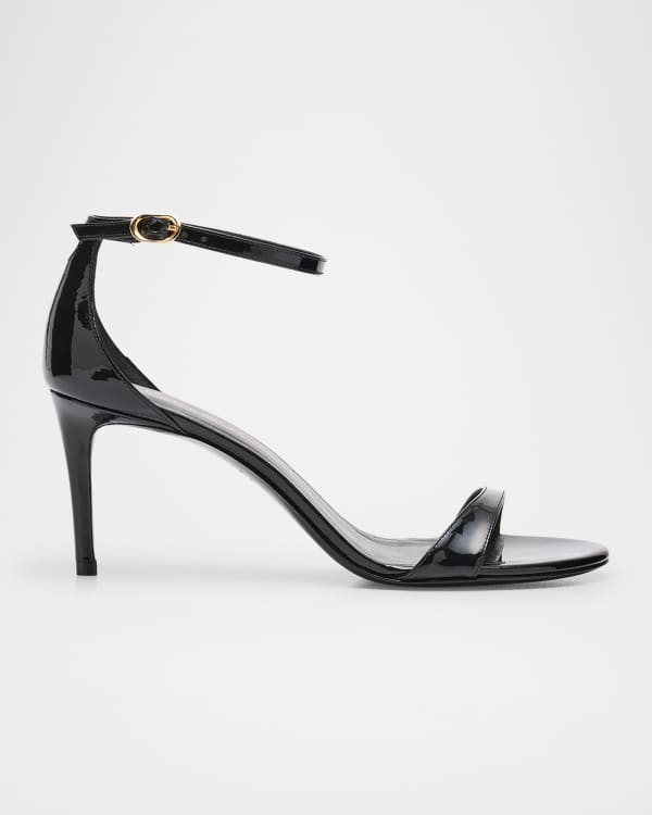 Stuart Weitzman Nudistcurve Clear Ankle-Strap Heel Sandals