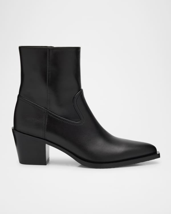 Tory Burch Leather Block Heel Ankle Boots Neiman Marcus